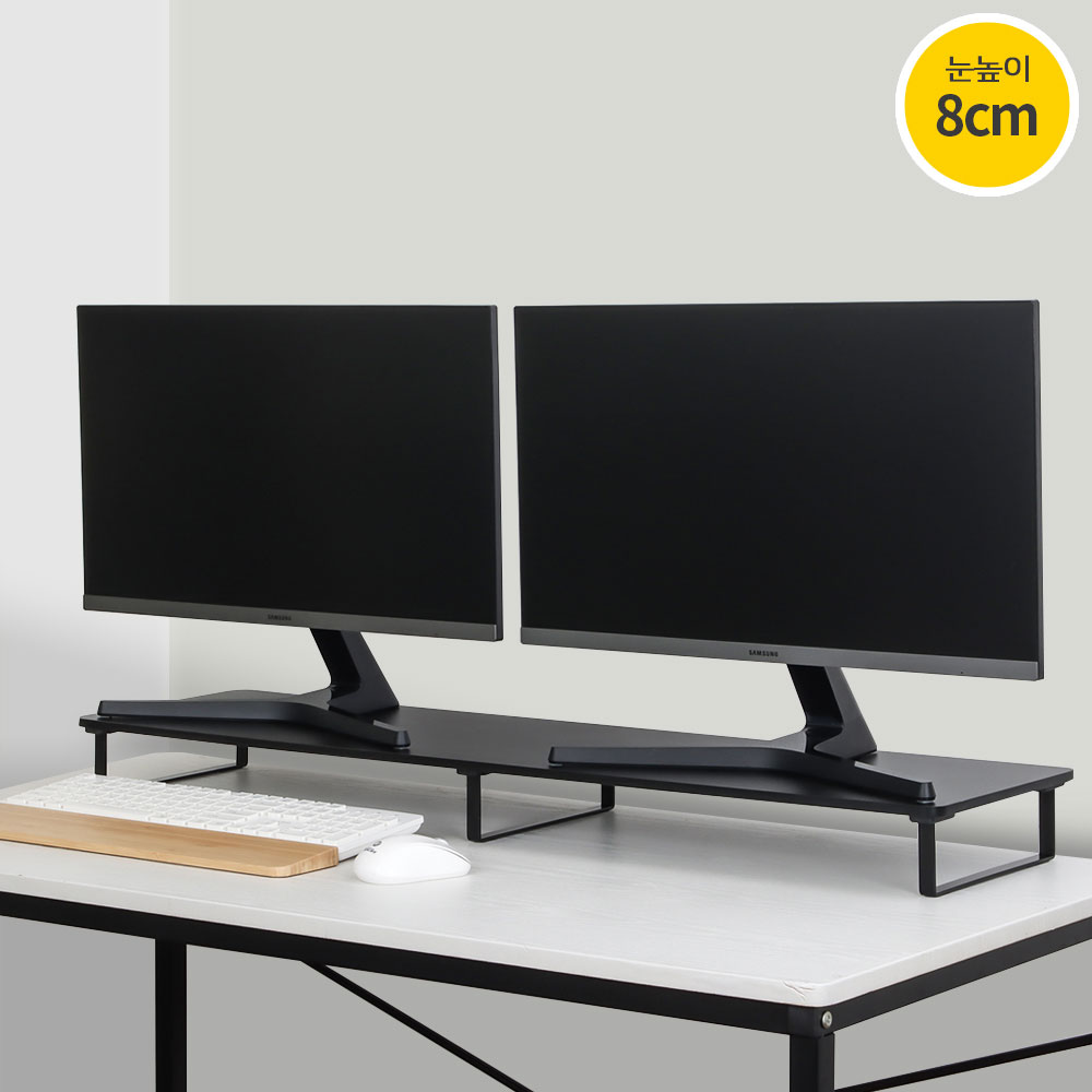 7NC 듀얼 모니터받침대 높은 선반 받침 서랍형 스탠드 책상 컴퓨터 대형 와이드 1000