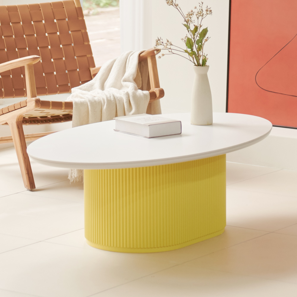 블랑드 밀크 세라믹 템바보드 거실 쇼파 테이블 보드형 1200, 화이트