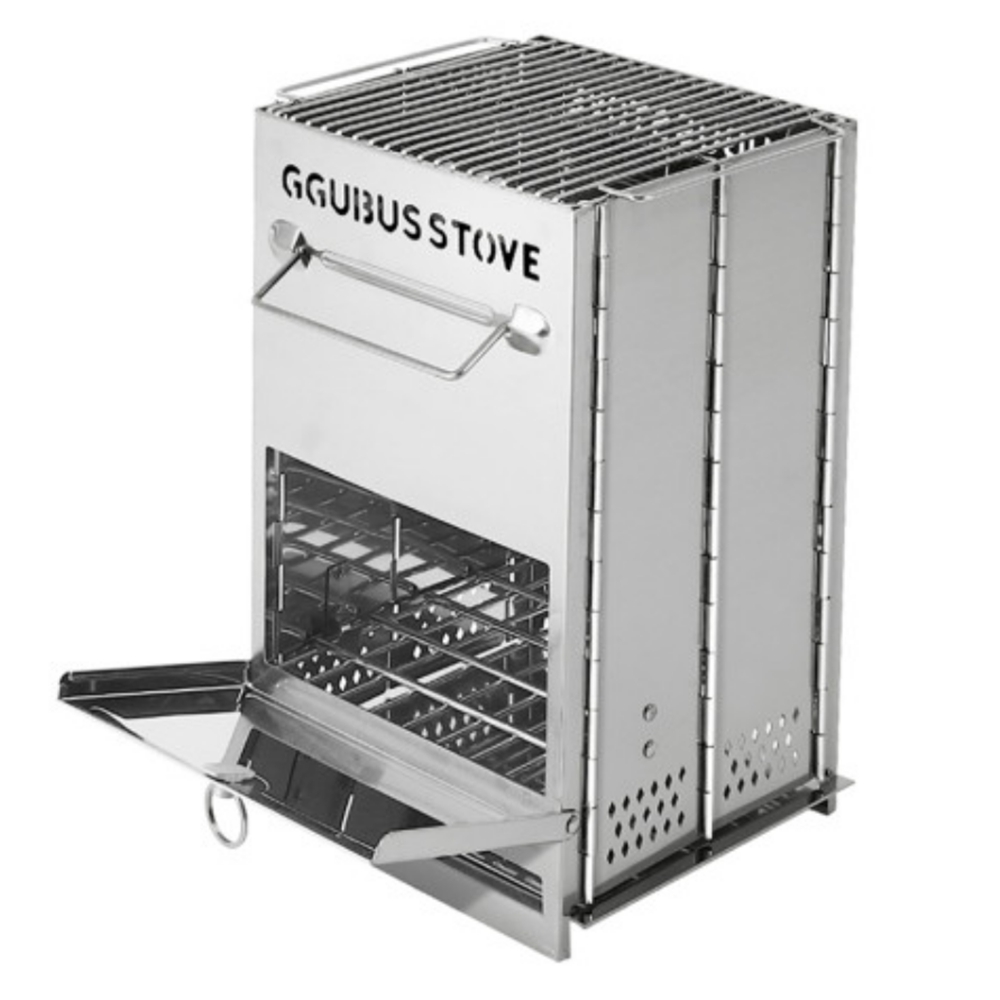 꾸버스 불멍화로대 캐리백 포함 캠핑화로대 접이식 휴대용 화로 숯불 바베큐 그릴 S