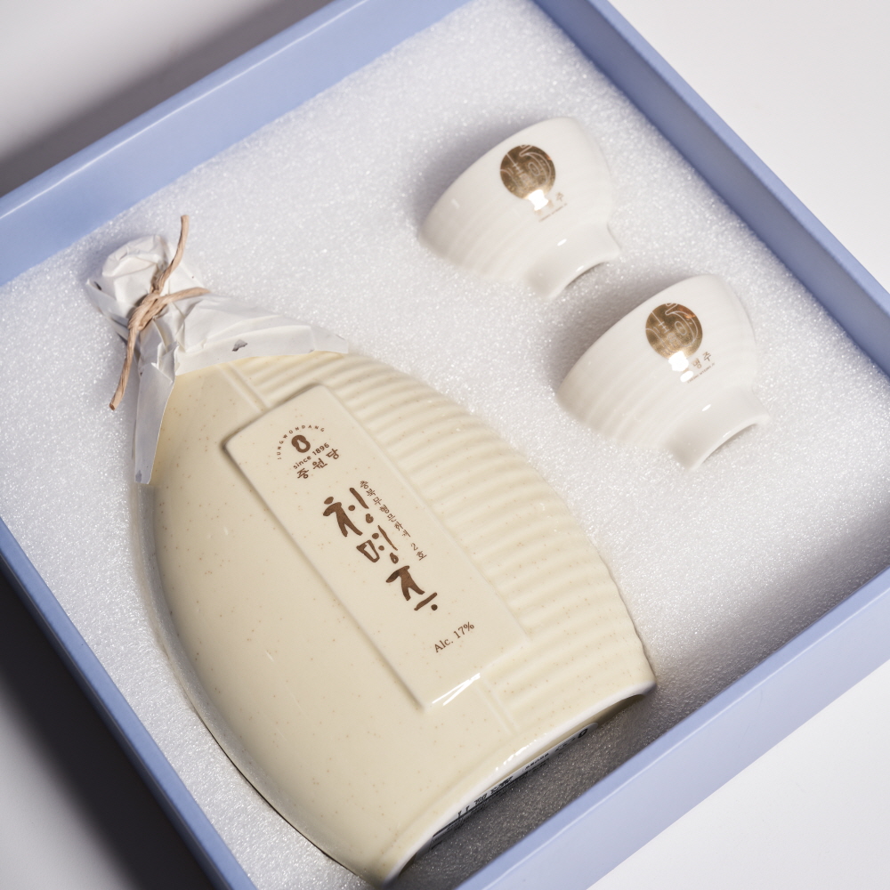 청명주 백도자기 선물세트 17도 500ml 중원당 약주 무형문화재 우리술품평회 대통령상 전통주선물 - 상세 이미지 2
