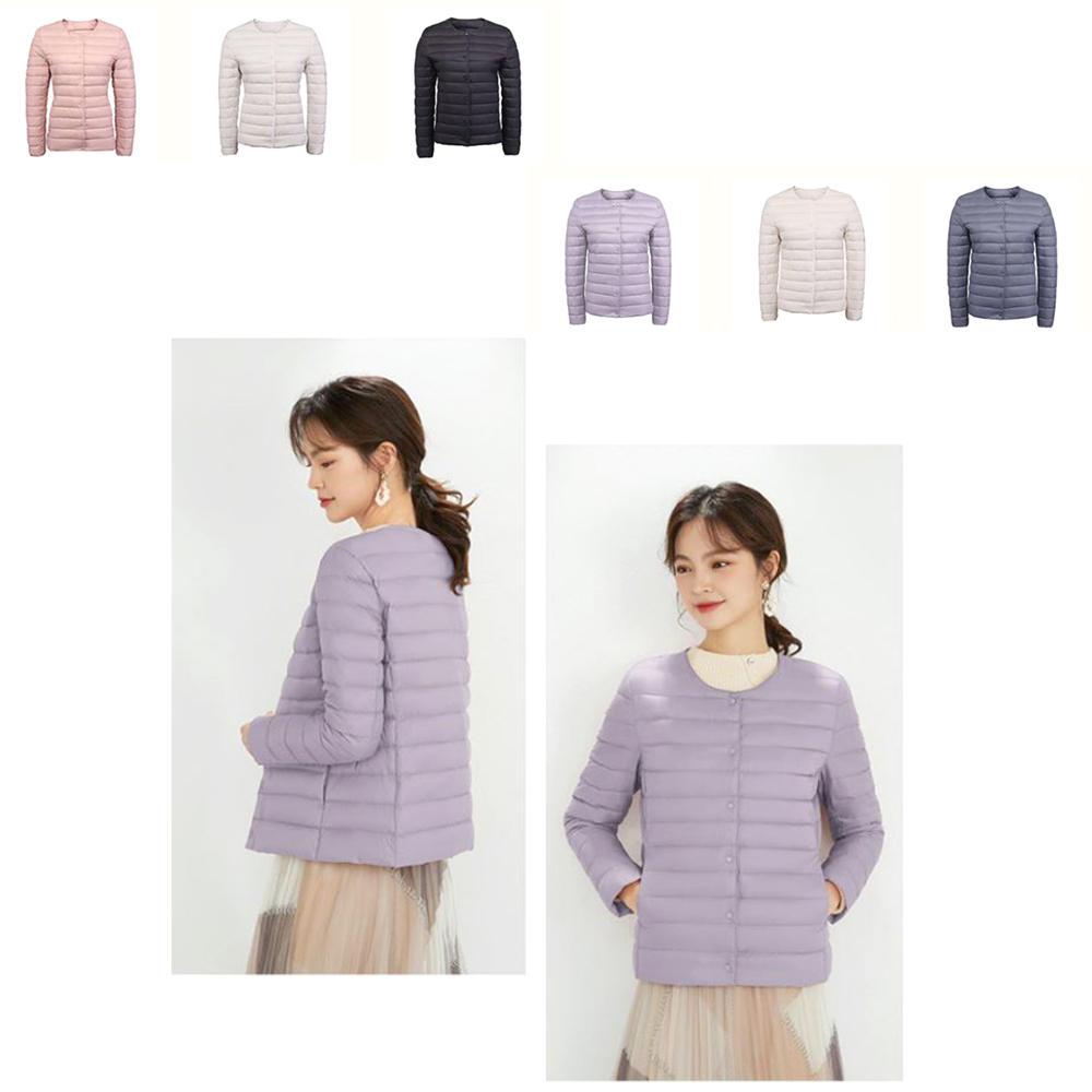 여성 경량 패딩 여자 오리털 똑딱이 데일리 다운 외투 제품 이미지