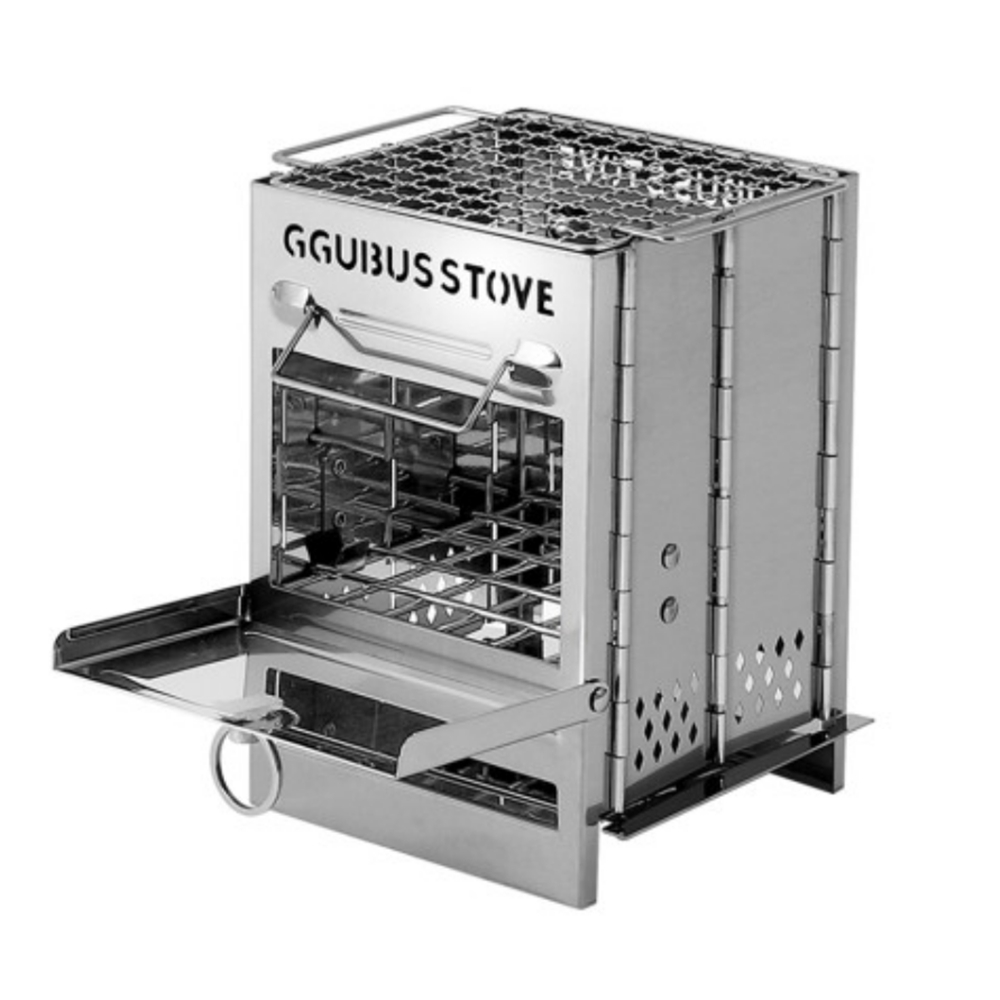 꾸버스 불멍화로대 캐리백 포함 캠핑화로대 접이식 휴대용 화로 숯불 바베큐 그릴 S