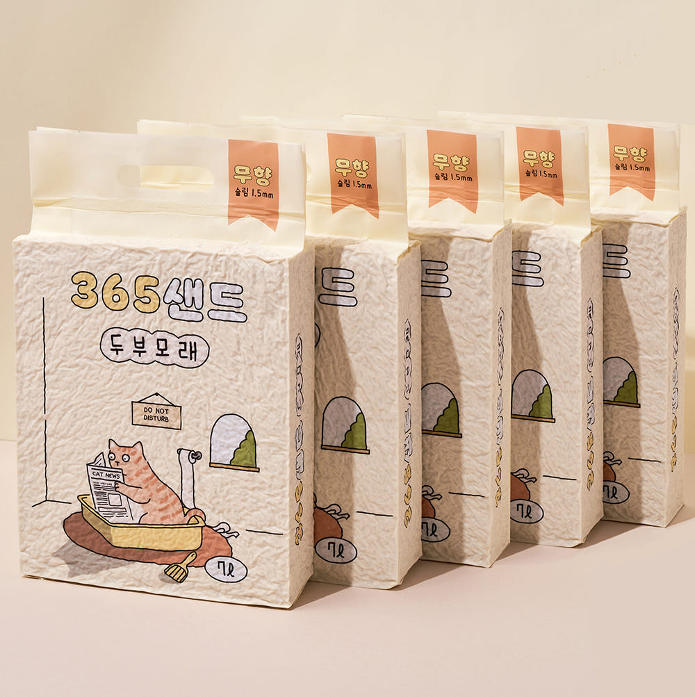 365샌드 두부모래 슬림입자 1.5mm 7L X 5개입 가격 비교 3651 브랜드스토어 365샌드 두부모래 슬림입자 1.5mm 7L X 5개입