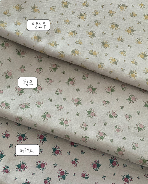 더블유패브릭 뉴문 잔꽃1 이중직 꽃무늬 면 천 원단 커튼 침구 천가게 - 상세 이미지 2