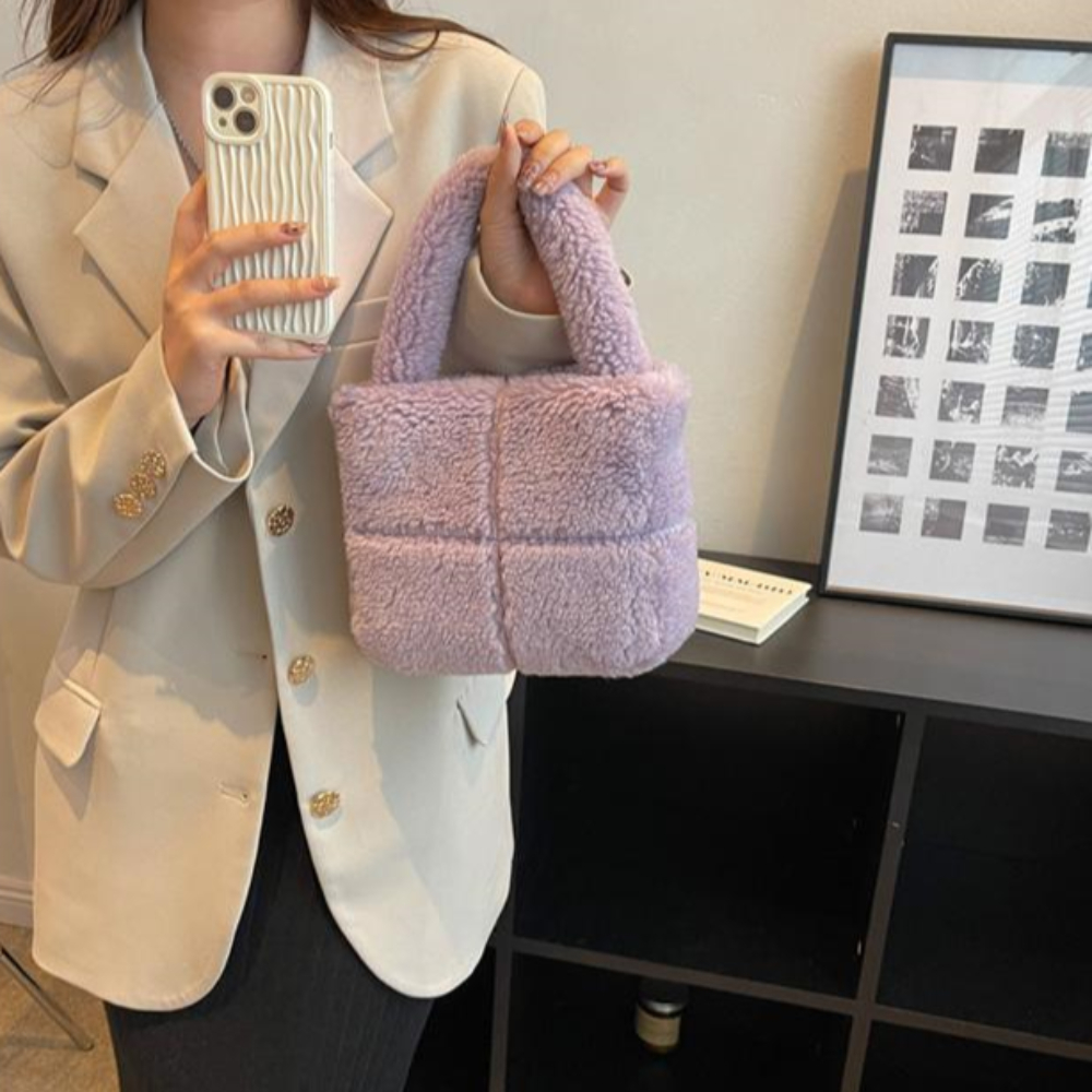 뽀글이가방 에코퍼 토트백 미니 손가방 부클가방 - 상세 이미지 2