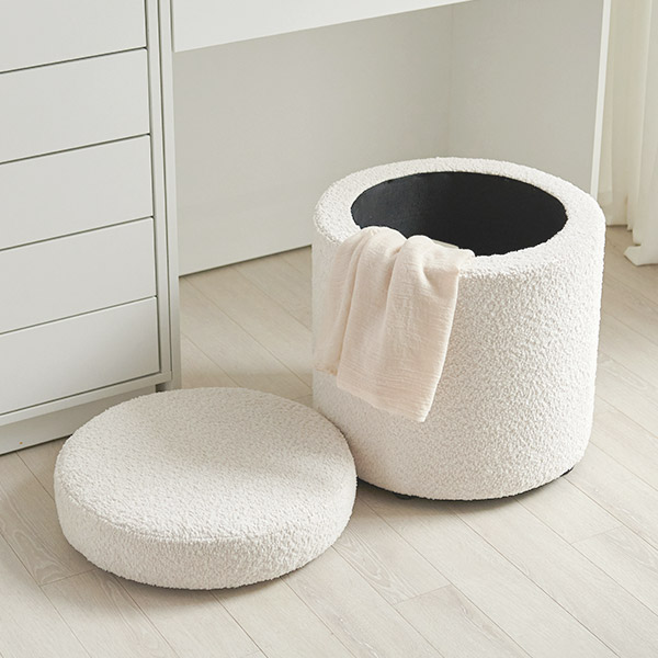 스칸디아 해넌 부클레 수납형 스툴 화장대 의자