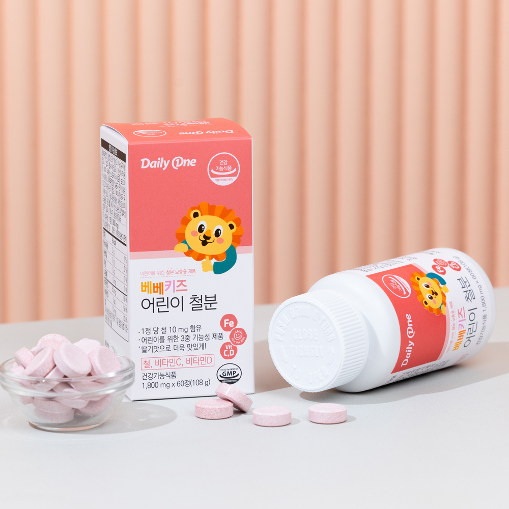 데일리원 베베키즈 어린이 철분 60정, 3개 - 상세 이미지 2