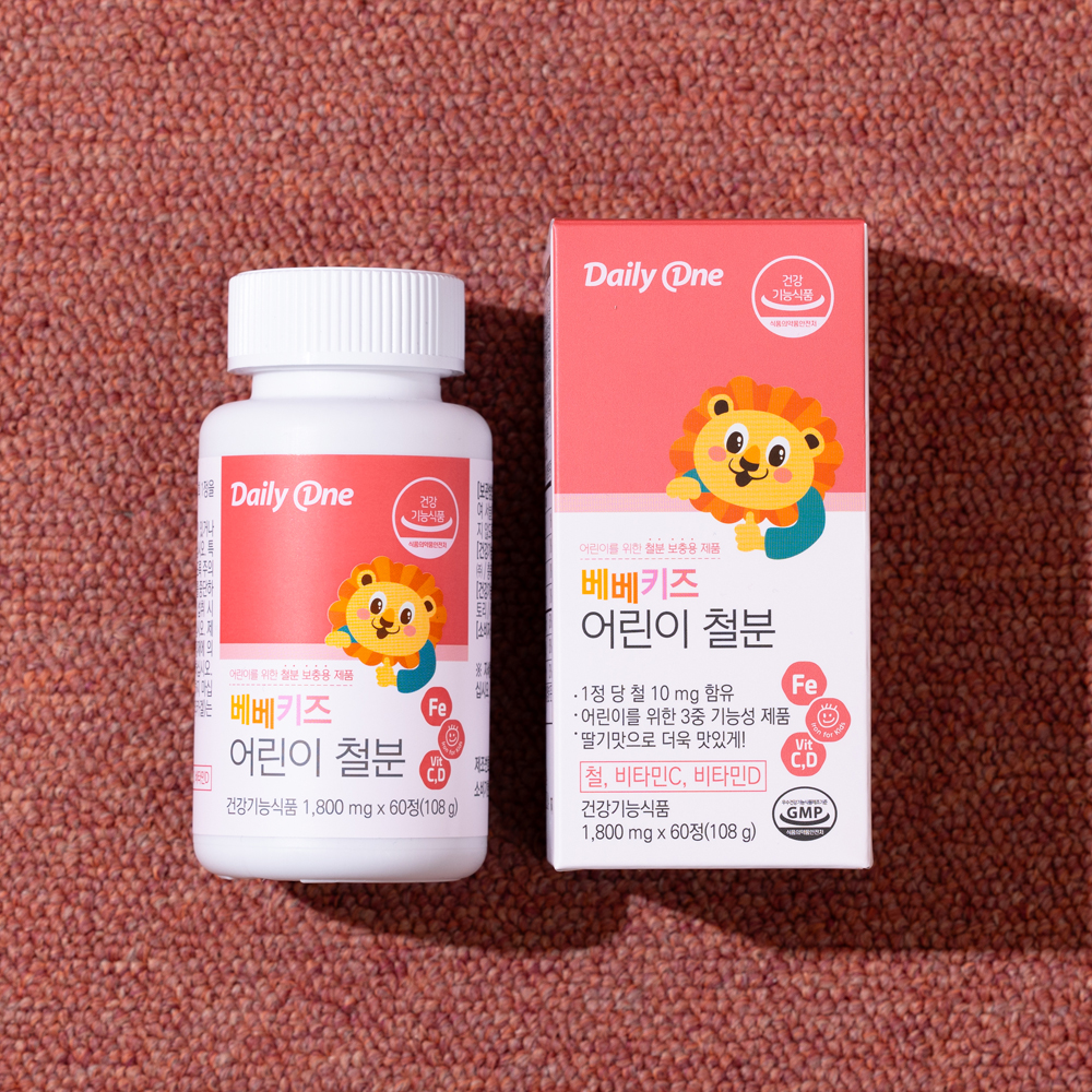데일리원 베베키즈 어린이 철분 60정, 3개 - 상세 이미지 4