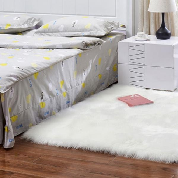 장모 카페트 침대 옆 러그 두꺼운 겨울 러그 120x60