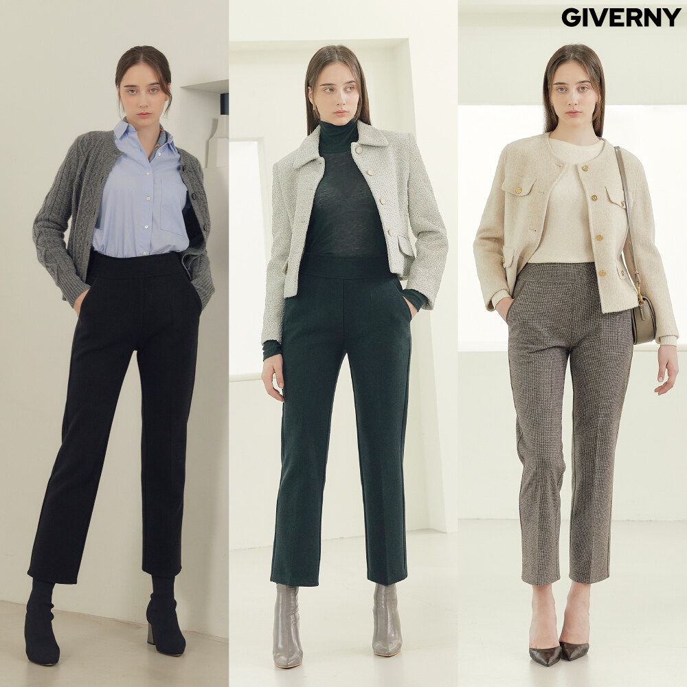 (런칭가 59,900원) ★방송 최종가 39,900원★ 지베르니 니팅 기모 텐션 팬츠 3종