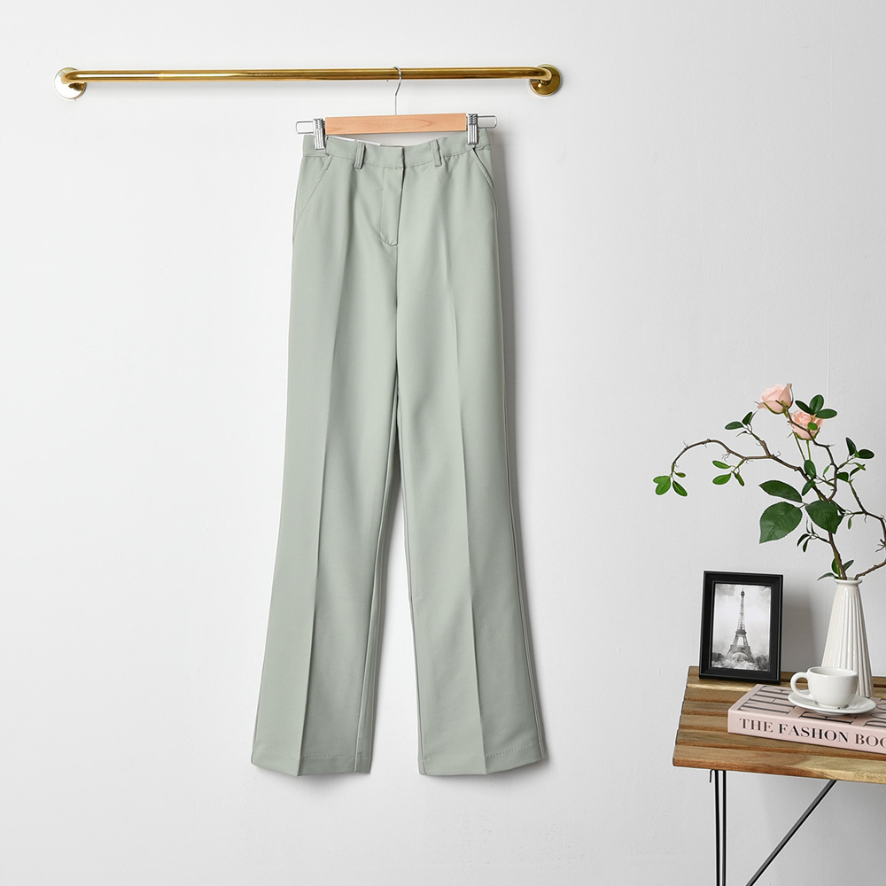 1+1 여성 부츠컷 슬랙스 하이웨스트 허리 옆밴드 스판 정장바지 - 상세 이미지 4