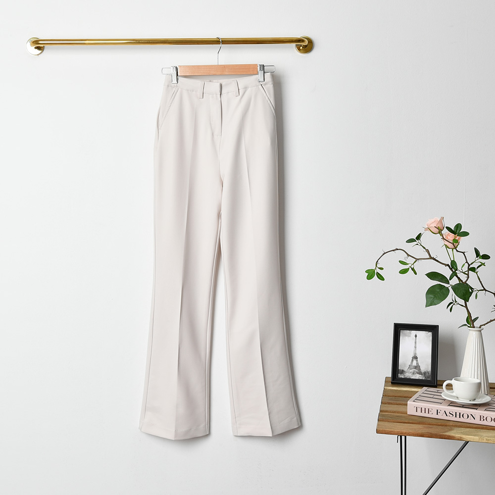 1+1 여성 부츠컷 슬랙스 하이웨스트 허리 옆밴드 스판 정장바지 - 상세 이미지 5