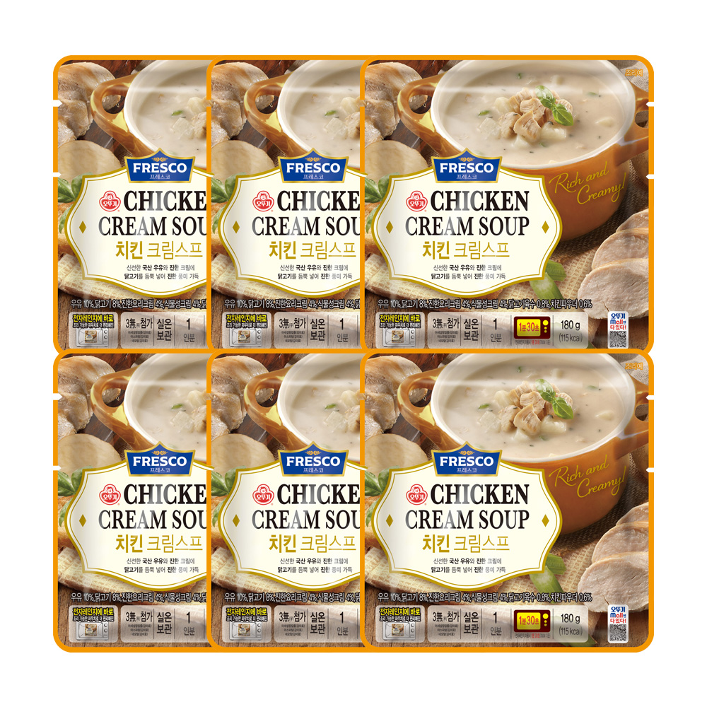 오뚜기 프레스코 치킨크림스프 180g 6개 - 상품 이미지