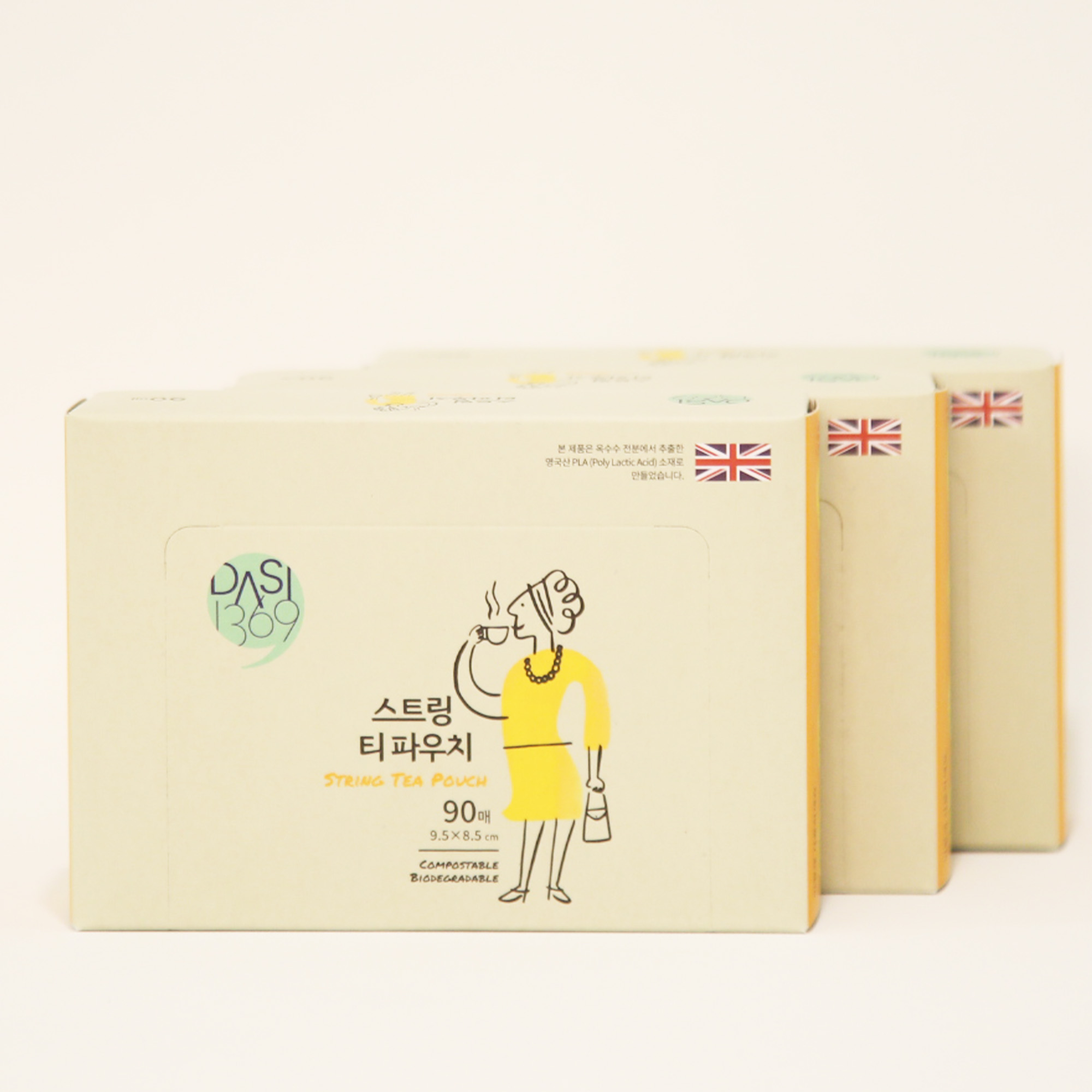 다시1369 스트링 티파우치 90매X3팩 티망 찻잎거름망 차여과기 공티백 차티백 티필터 - 상품 이미지