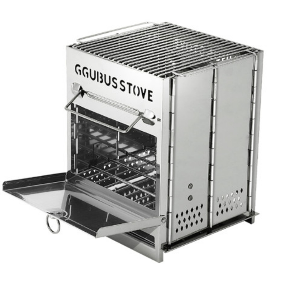 꾸버스 불멍화로대 캐리백 포함 캠핑화로대 접이식 휴대용 화로 숯불 바베큐 그릴 S