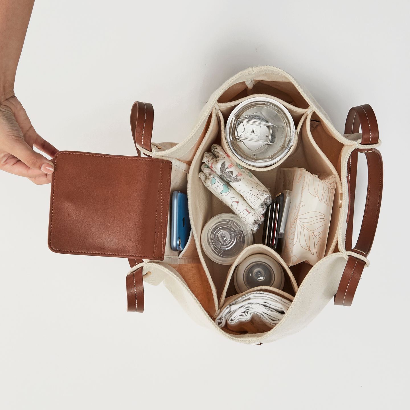 트웰브리틀 가벼운 캔버스 기저귀가방 숄더백 이너백 출산 임신 선물