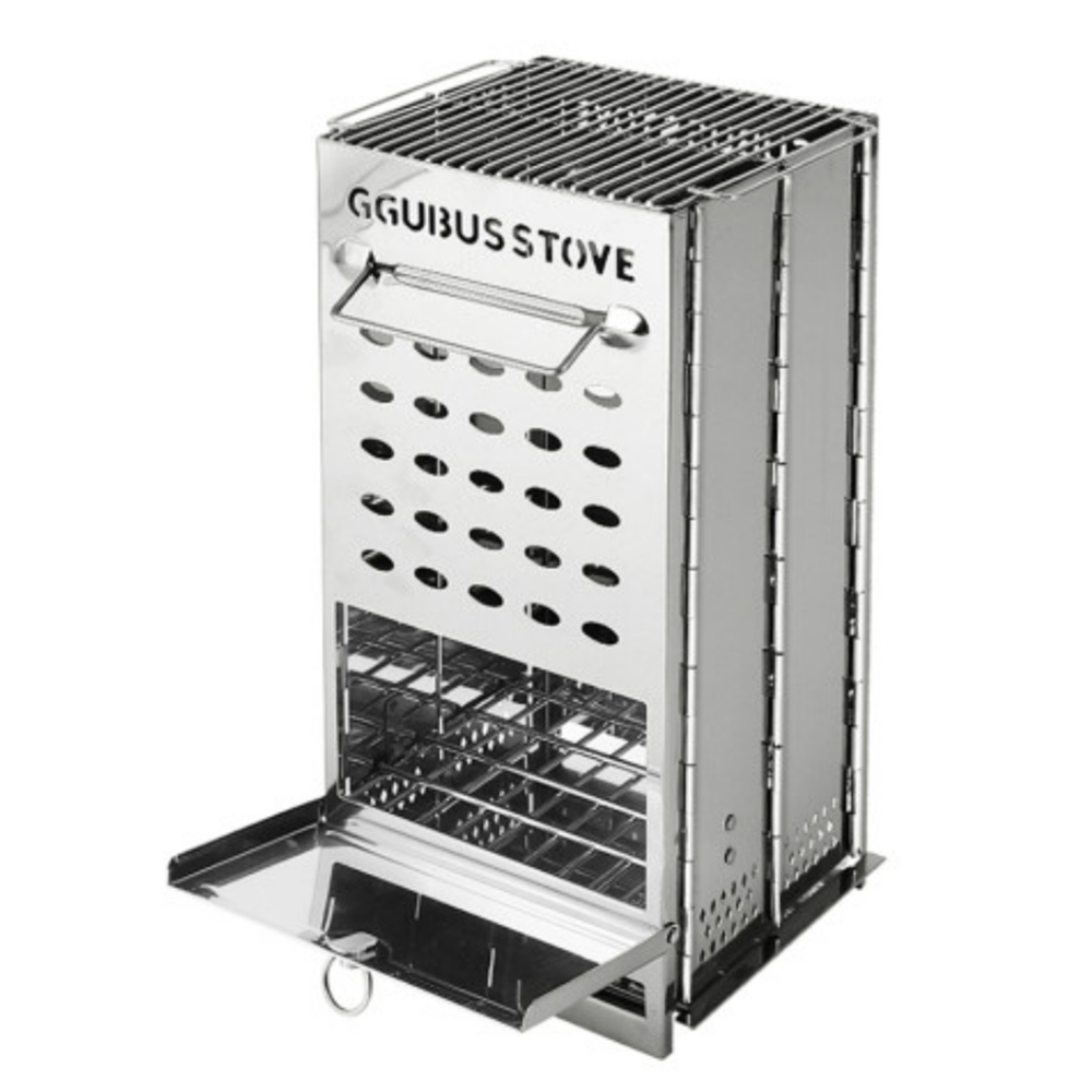 꾸버스 불멍화로대 캐리백 포함 캠핑화로대 접이식 휴대용 화로 숯불 바베큐 그릴 S