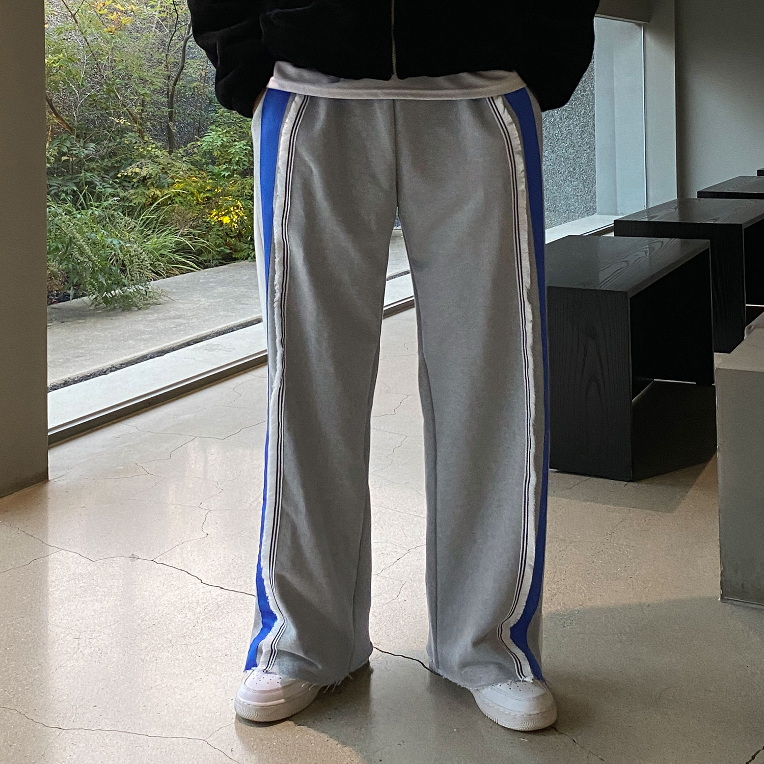 테슬팬츠 남자와이드트레이닝팬츠 남자통바지 - 상세 이미지 2