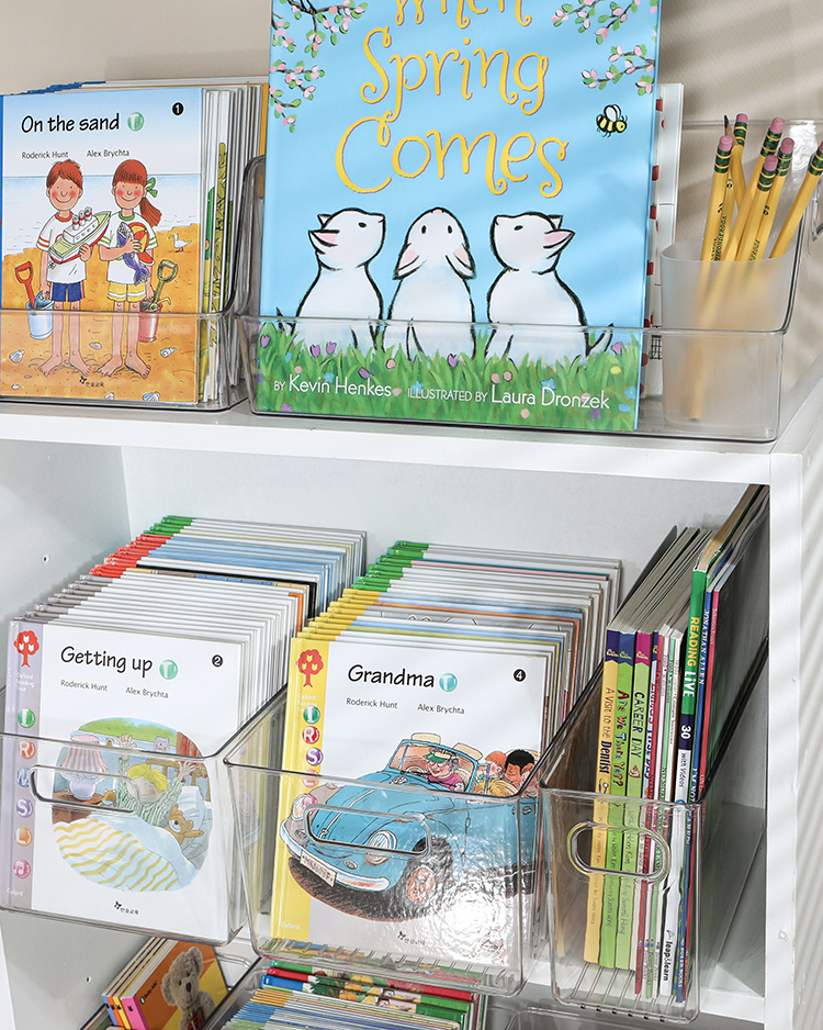 투명 책보관함 ORT책정리함 리빙 펜트리수납박스 트임형 중