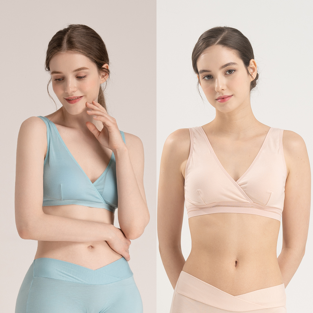 뉴니끄 텐셀앤모달 수유브라 2매 세트 국내생산 임산부속옷 - 상세 이미지 4