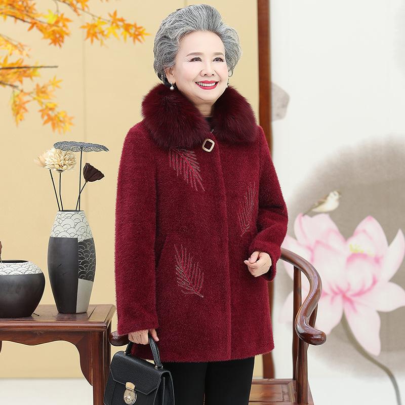 할머니 겨울 코트 70대 기모 점퍼 중년여성 엄마옷 상품 이미지