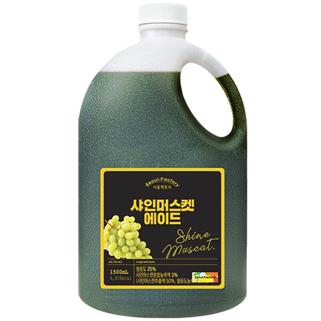 서울팩토리 샤인머스켓 농축에이드 샤인머스켓농축액 1.5L 카페음료베이스