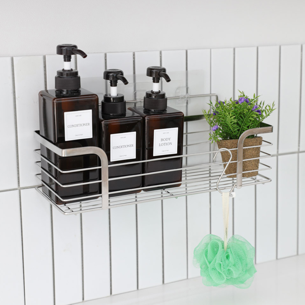 스텐 304 욕실 선반 무타공 화장실 젠다이 접착식 정리 수납 벽선반 소