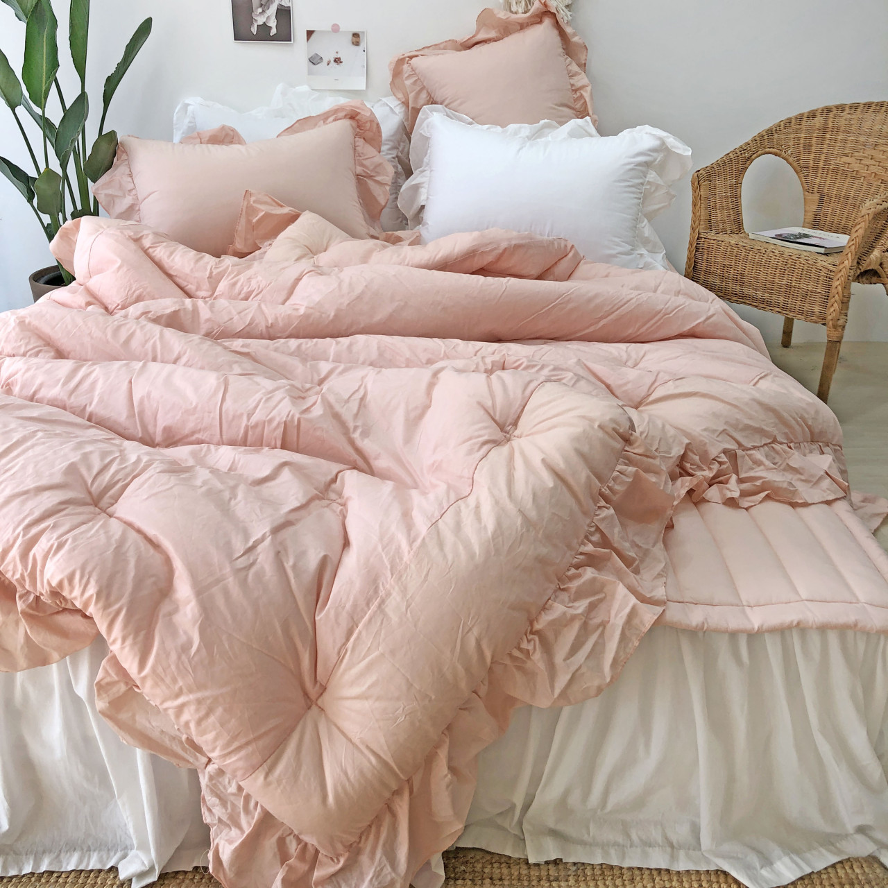 드레시한 프렌치 프릴 60수 아사 순면 침구 차렵 이불 S/SS