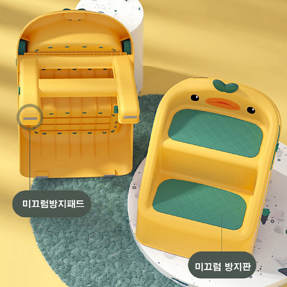 아기 디딤대 접이식 유아 2단 침대 계단 아기세면대발판 - 상세 이미지 3