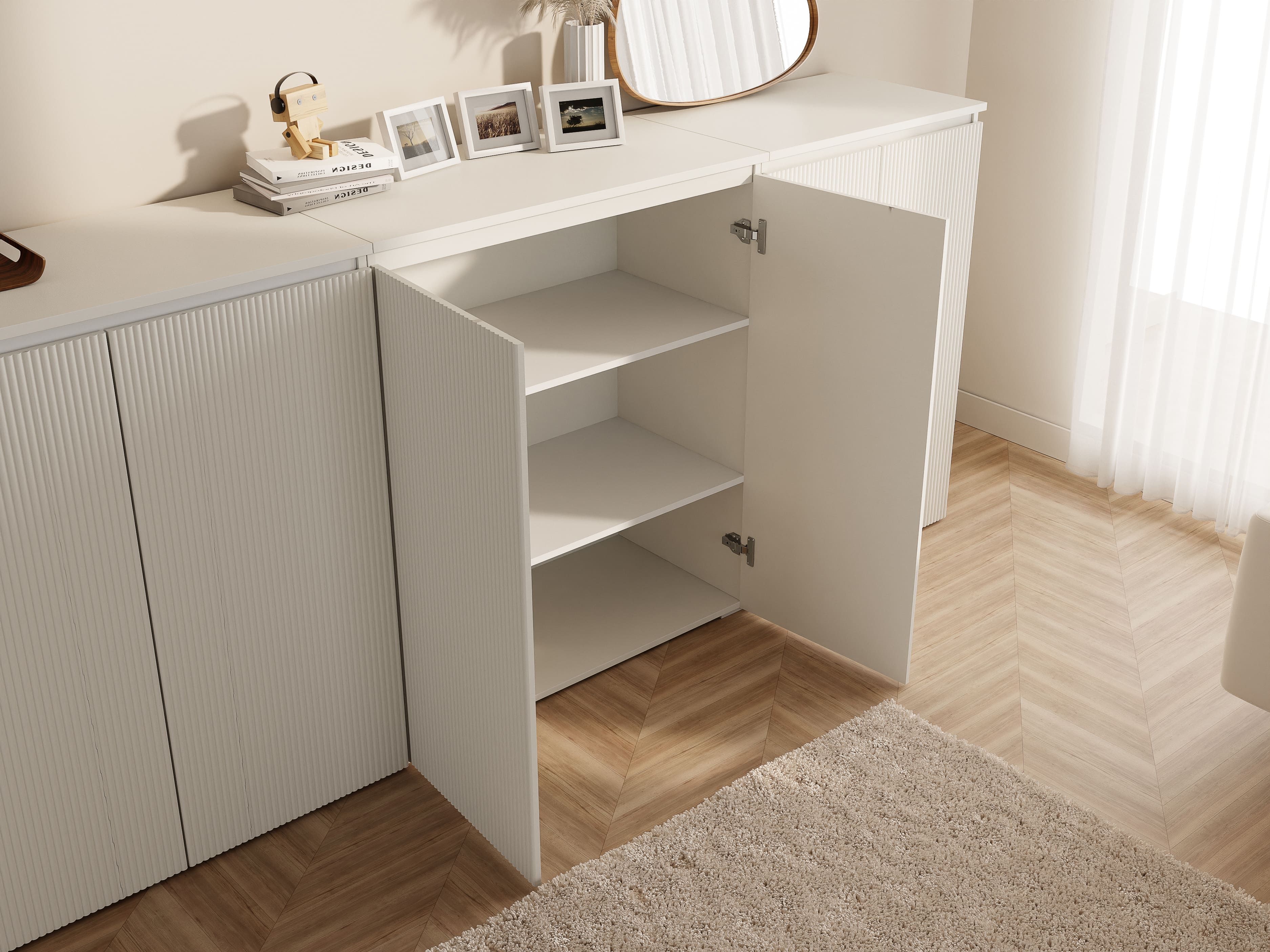 템바보드 거실장 높은 거실장 템바보드 수납장 티비다이 600