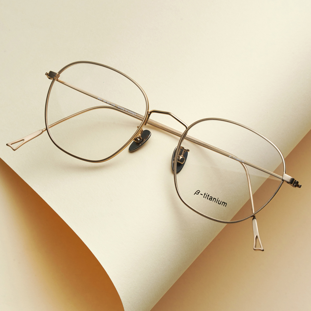 빈티지 엔틱골드 가벼운 티타늄 안경테 은테 남자 여자 블루라이트 차단 안경