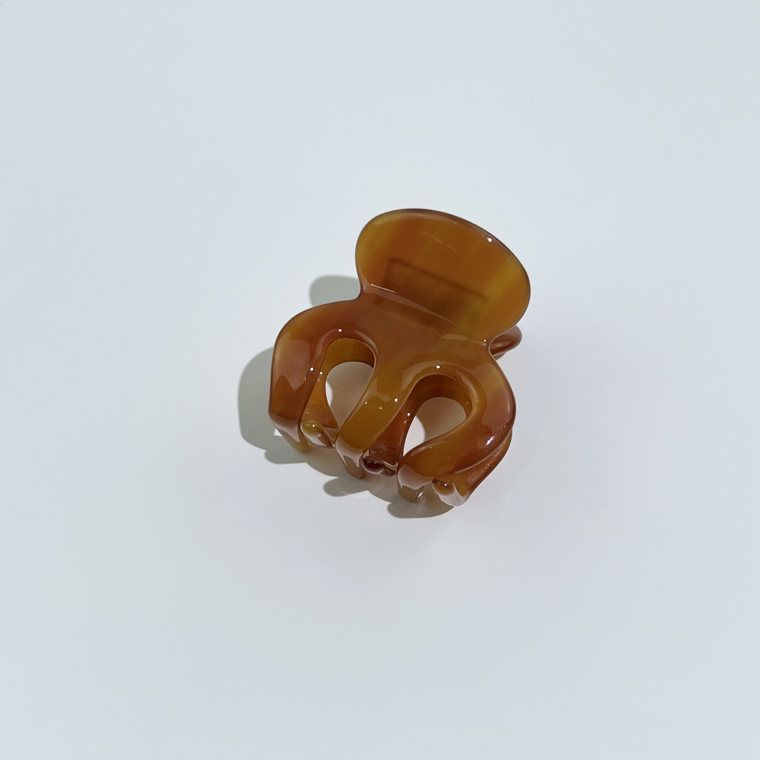 프랑스핀 셀룰로오스 호박 4.5cm 반머리 반묶음 머리 헤어 집게 핀 이미지 3