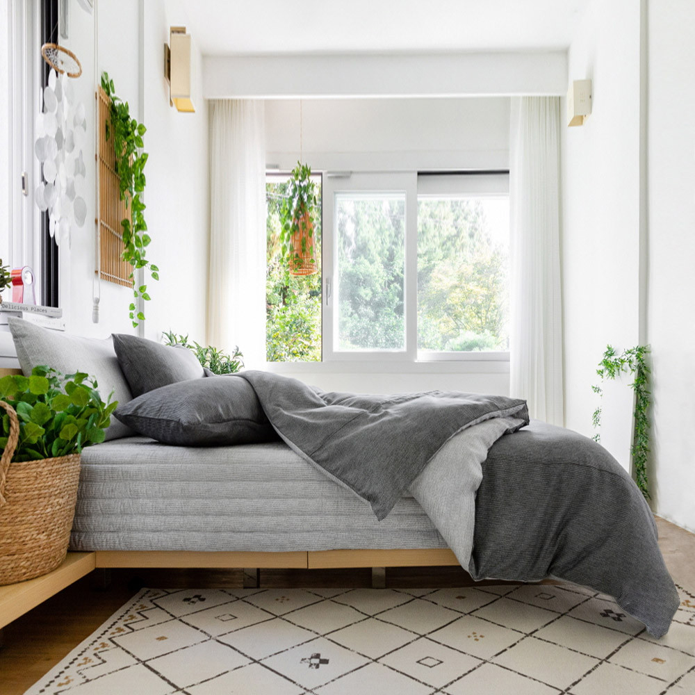 먼지없는 알러지케어 100프로 모달침구세트 스텔라 그레이&화이트 신혼이불  SS Q K SK