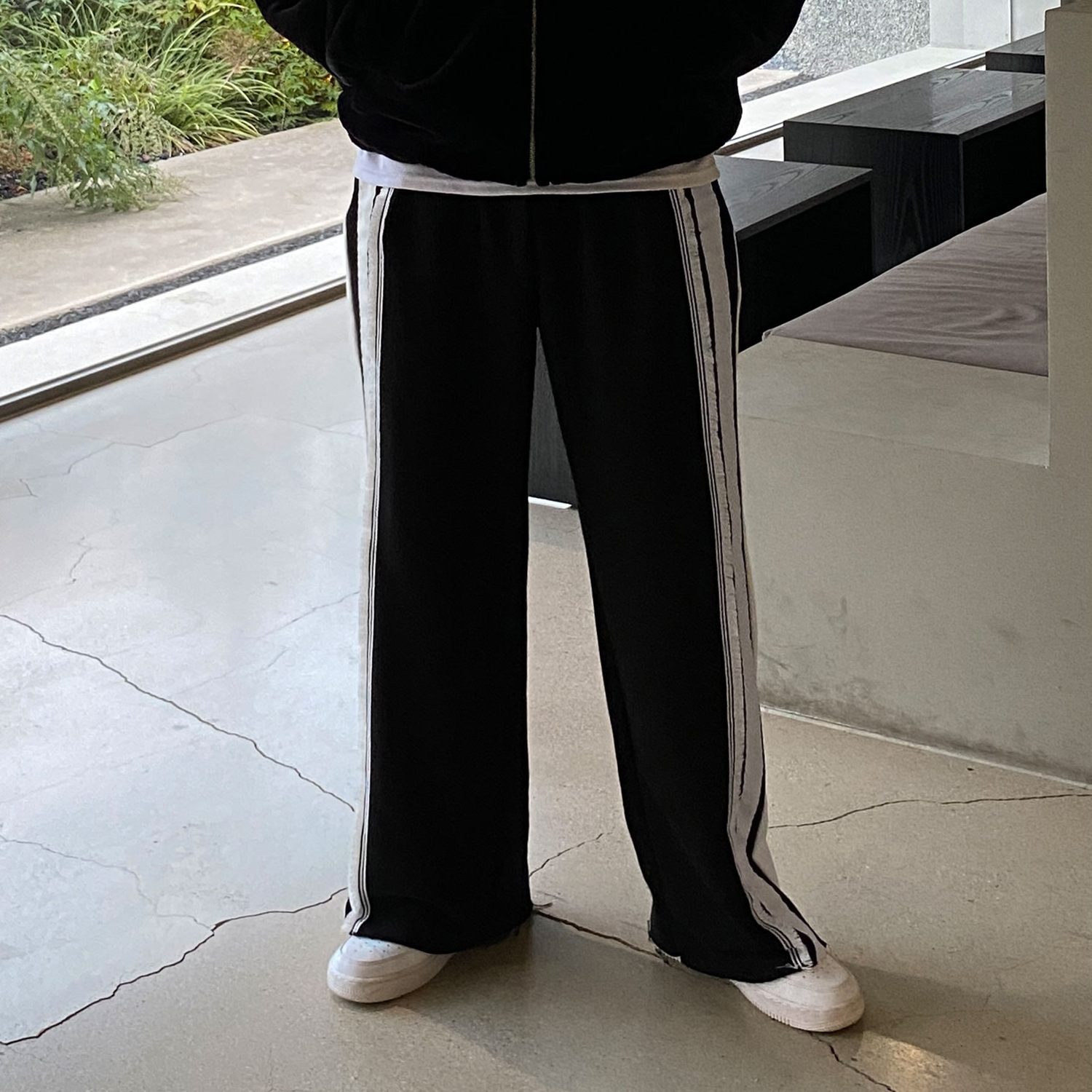 테슬팬츠 남자와이드트레이닝팬츠 남자통바지 - 상세 이미지 3