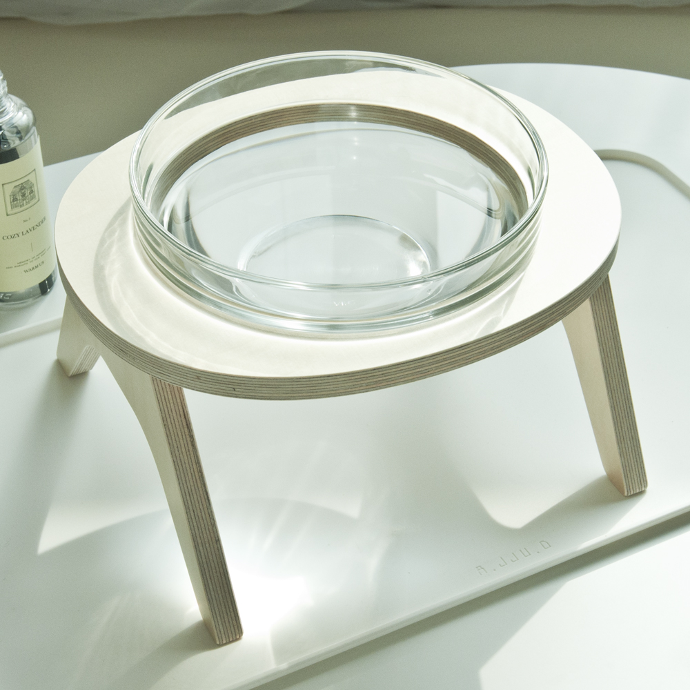 아쭈 고양이 물그릇 수반 강아지 밥그릇 유리식기 대형 세트