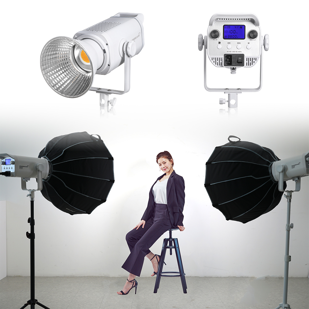 사진 촬영 영상 방송 촬영용 led 지속광 조명 썬빔 300W 스탠드 세트