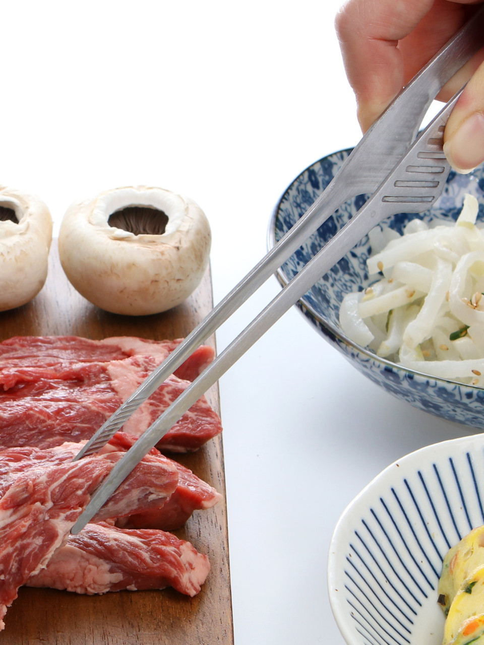 304스텐 바닥에 닿지 않는 슬림 고기 집게 - 상품 이미지