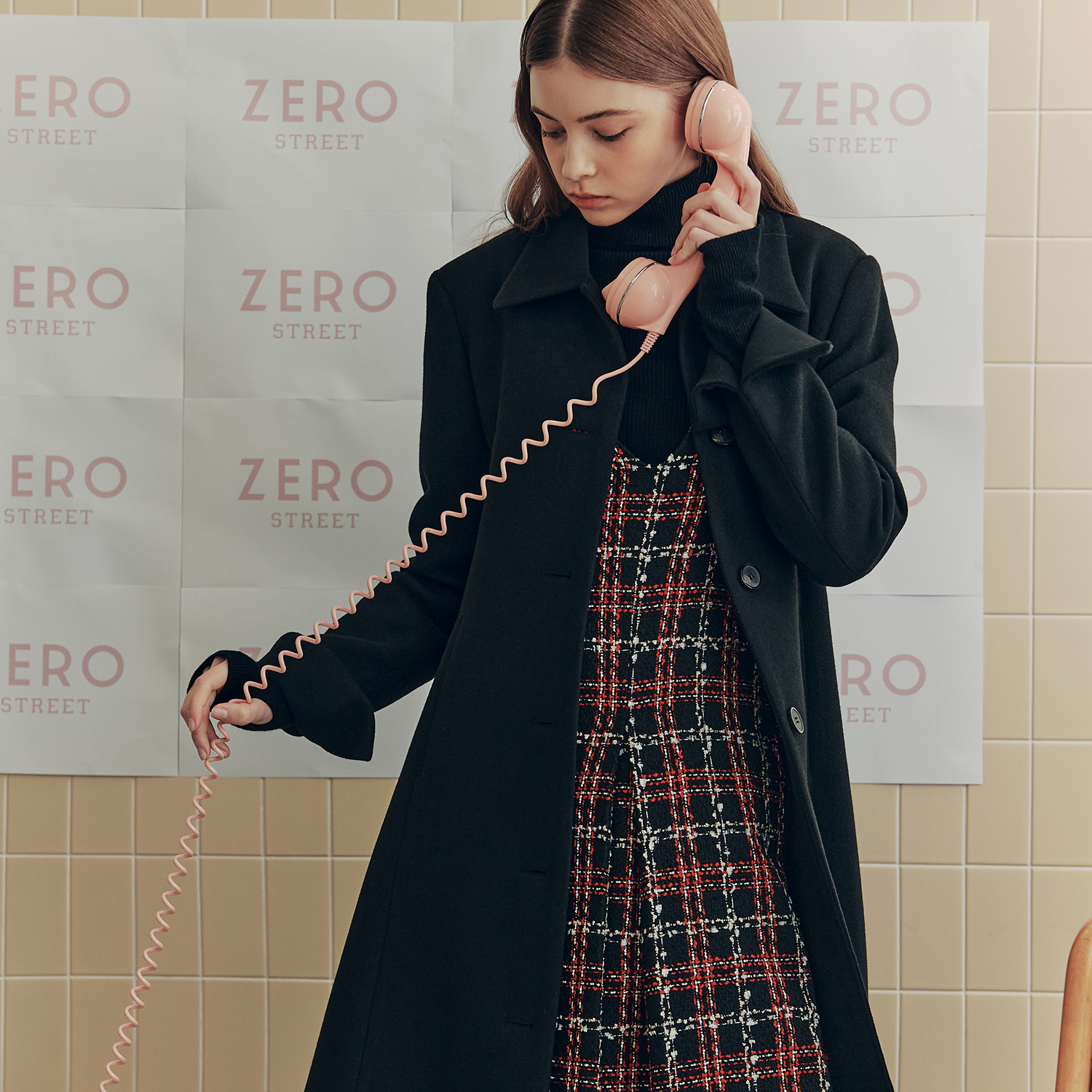 [제로스트릿]브이넥 핀턱 트위드 원피스 V-NECK PINTUCK TWEED ONEPIECE / RED - 상세 이미지 3