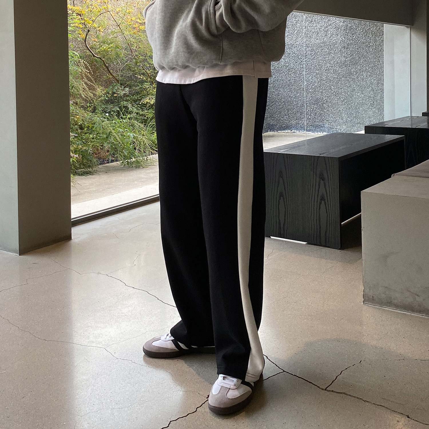 남자와이드트레이닝팬츠 스웨트팬츠 남자기모바지 - 상세 이미지 4