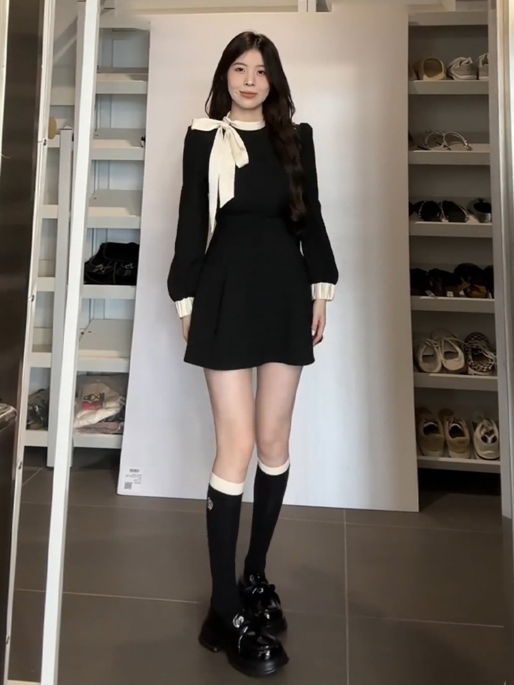 결혼식하객룩 상견례 가을 며느리 스타일 복장 오피스룩 데이트룩 원피스 예식장 코디 돌잔치 - 상세 이미지 3