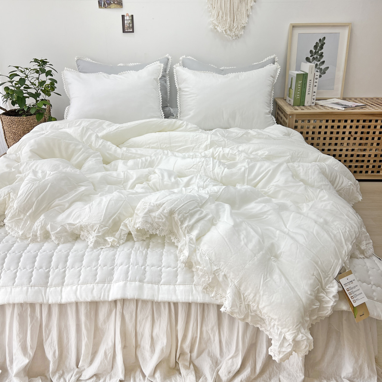 레이스프릴 먼지 없는 모달 100 옥수수솜 사계절 차렵이불 S/SS