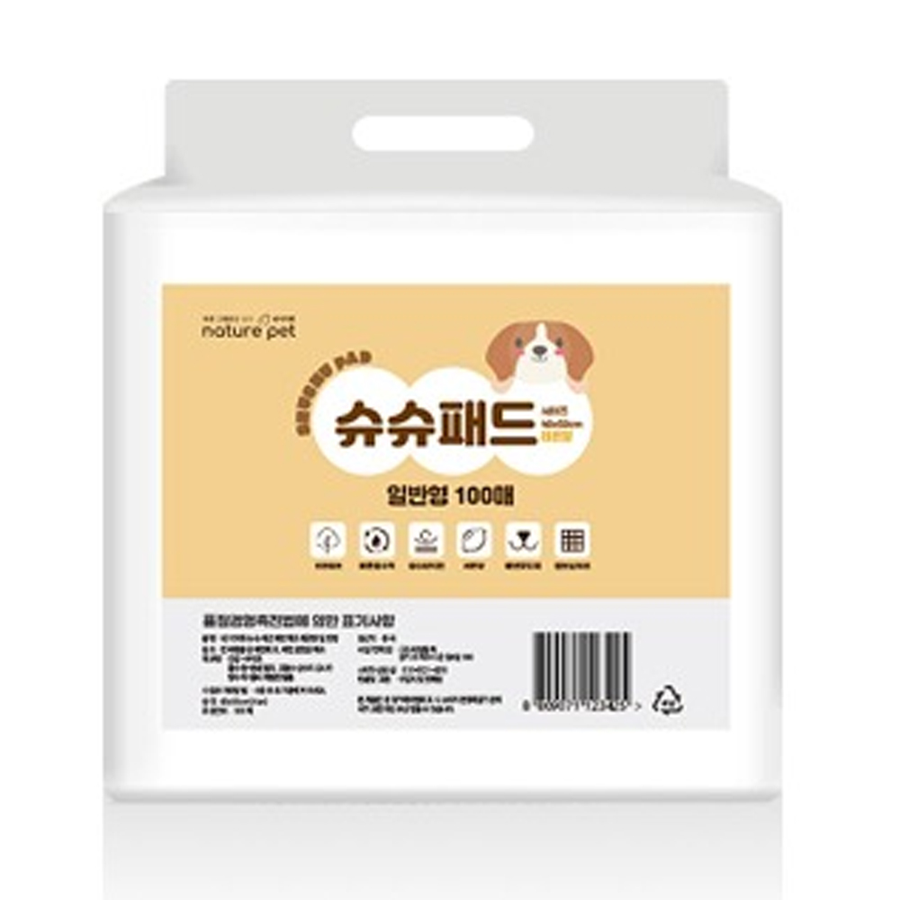 네이처펫 슈슈 강아지 배변패드 레몬향 (일반형) (100매) : 평생 함께 할개