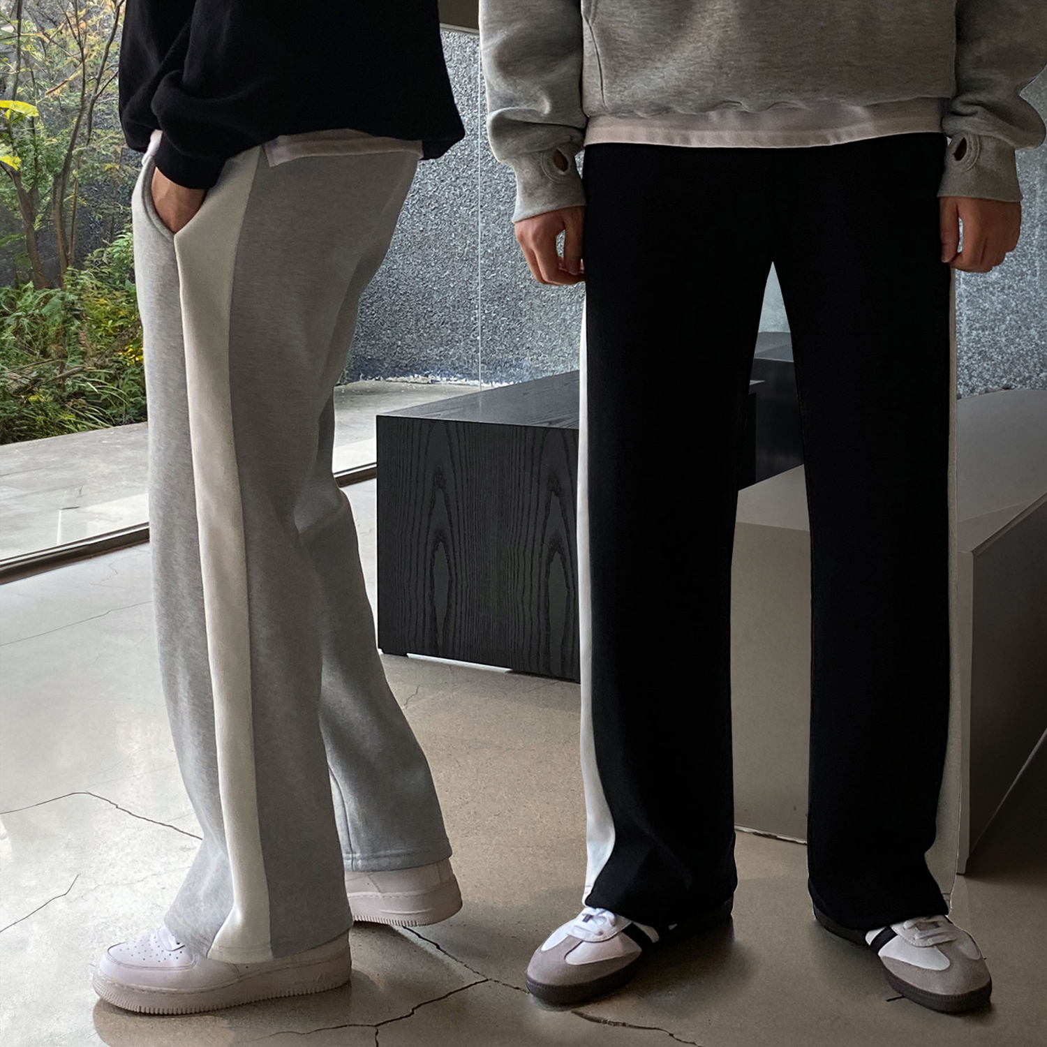 남자와이드트레이닝팬츠 스웨트팬츠 남자기모바지 - 상품 이미지