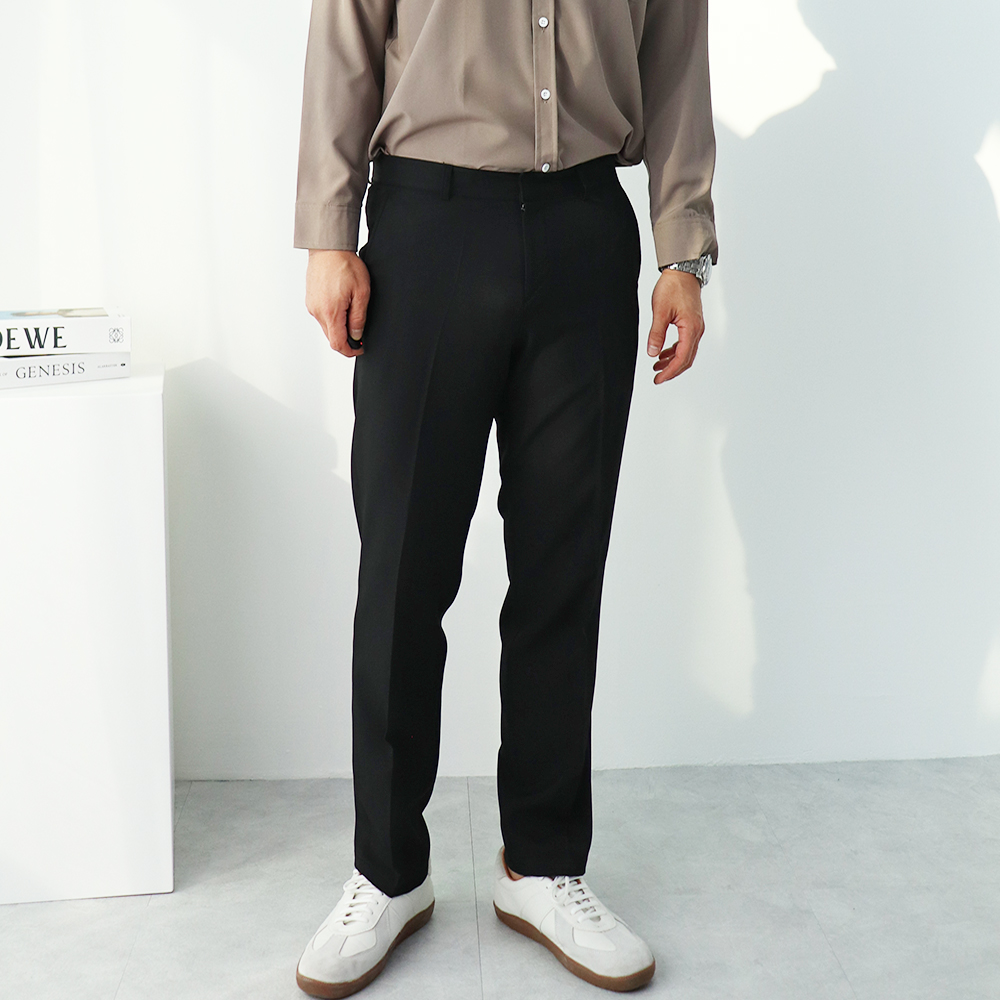 남자 기모슬랙스 정장바지 9부 10부 겨울바지 방한 링클프리 스판 편한 이미지 2