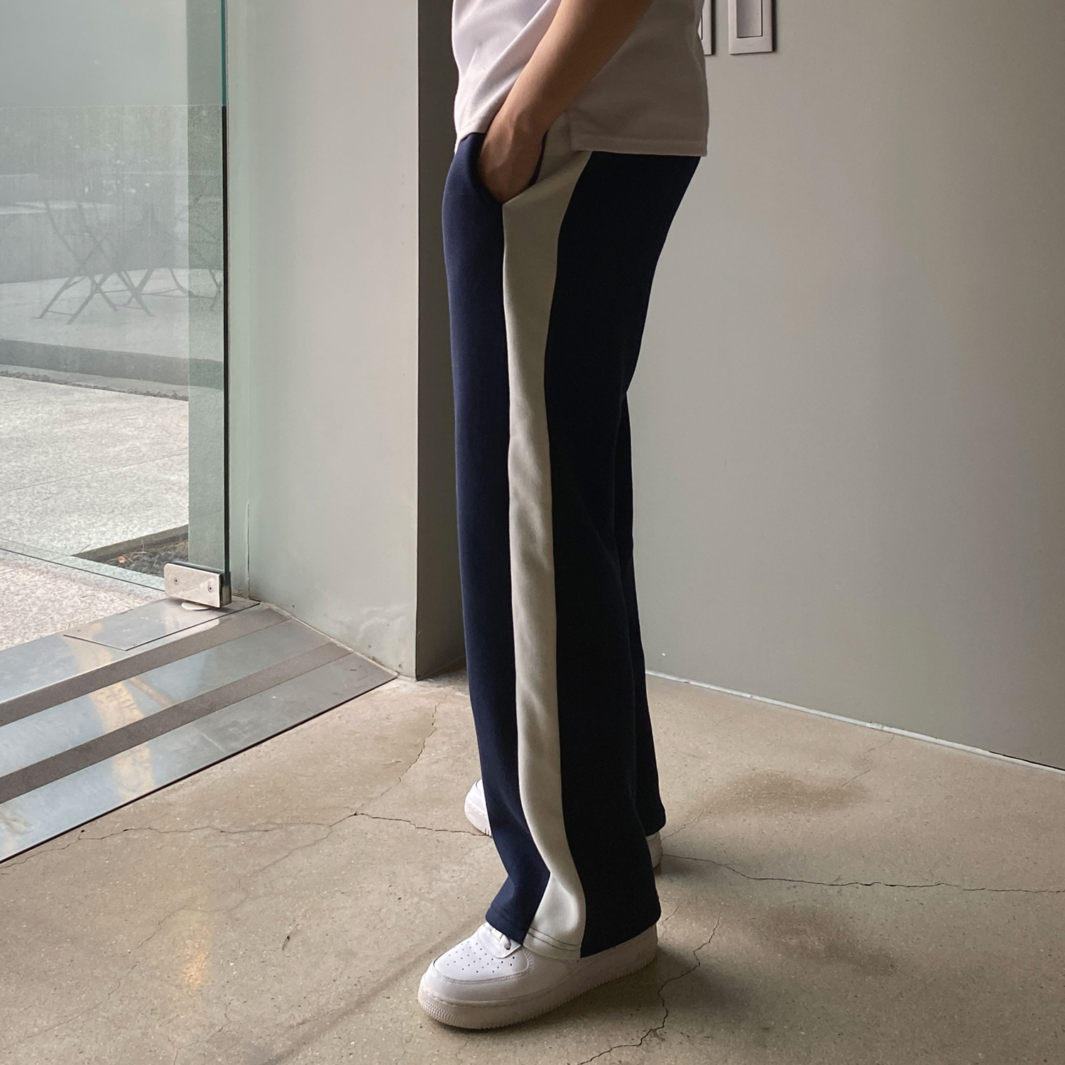 남자와이드트레이닝팬츠 스웨트팬츠 남자기모바지 - 상세 이미지 5