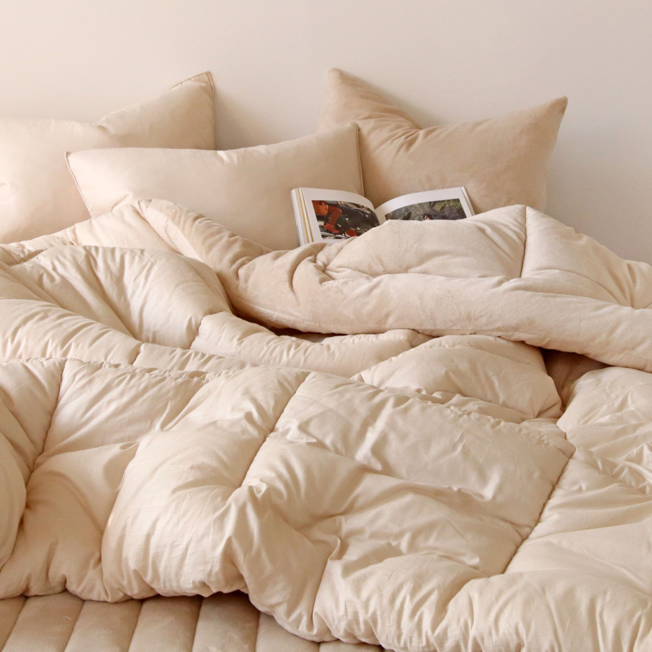 스탠다드 순면 아사 고밀도 극세사 따뜻한 겨울 침구 차렵이불 S/SS