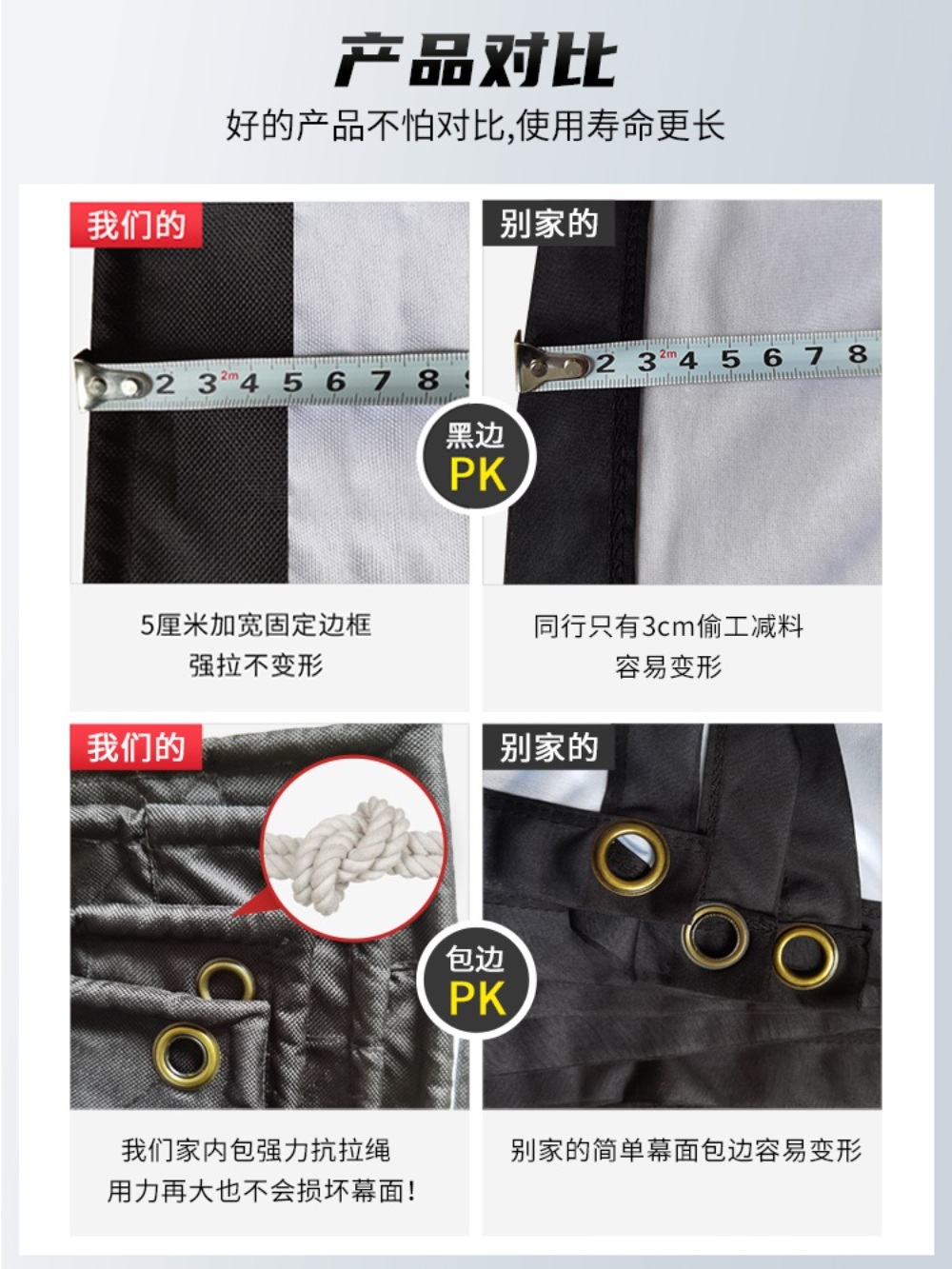 접이식 스크린 영사 영화 천 수련회 100인치 이미지 3