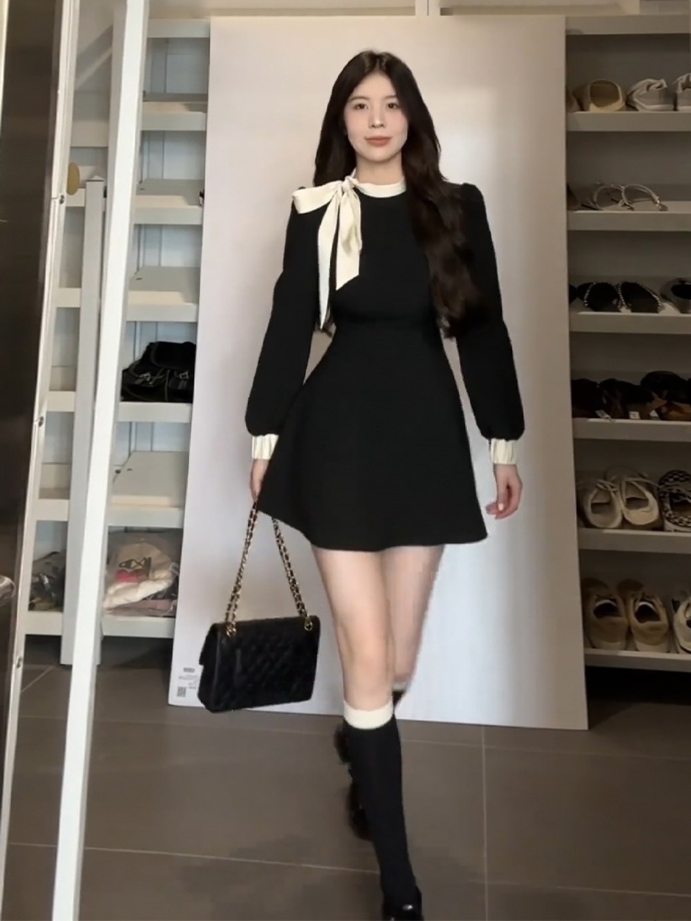 결혼식하객룩 상견례 가을 며느리 스타일 복장 오피스룩 데이트룩 원피스 예식장 코디 돌잔치 - 상세 이미지 4