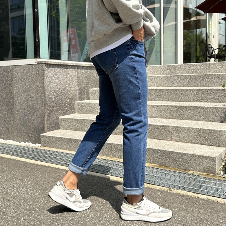 남자 랜스 일반&기모 2타입 워싱 스판 슬림 일자 데님 빅사이즈 제품 이미지