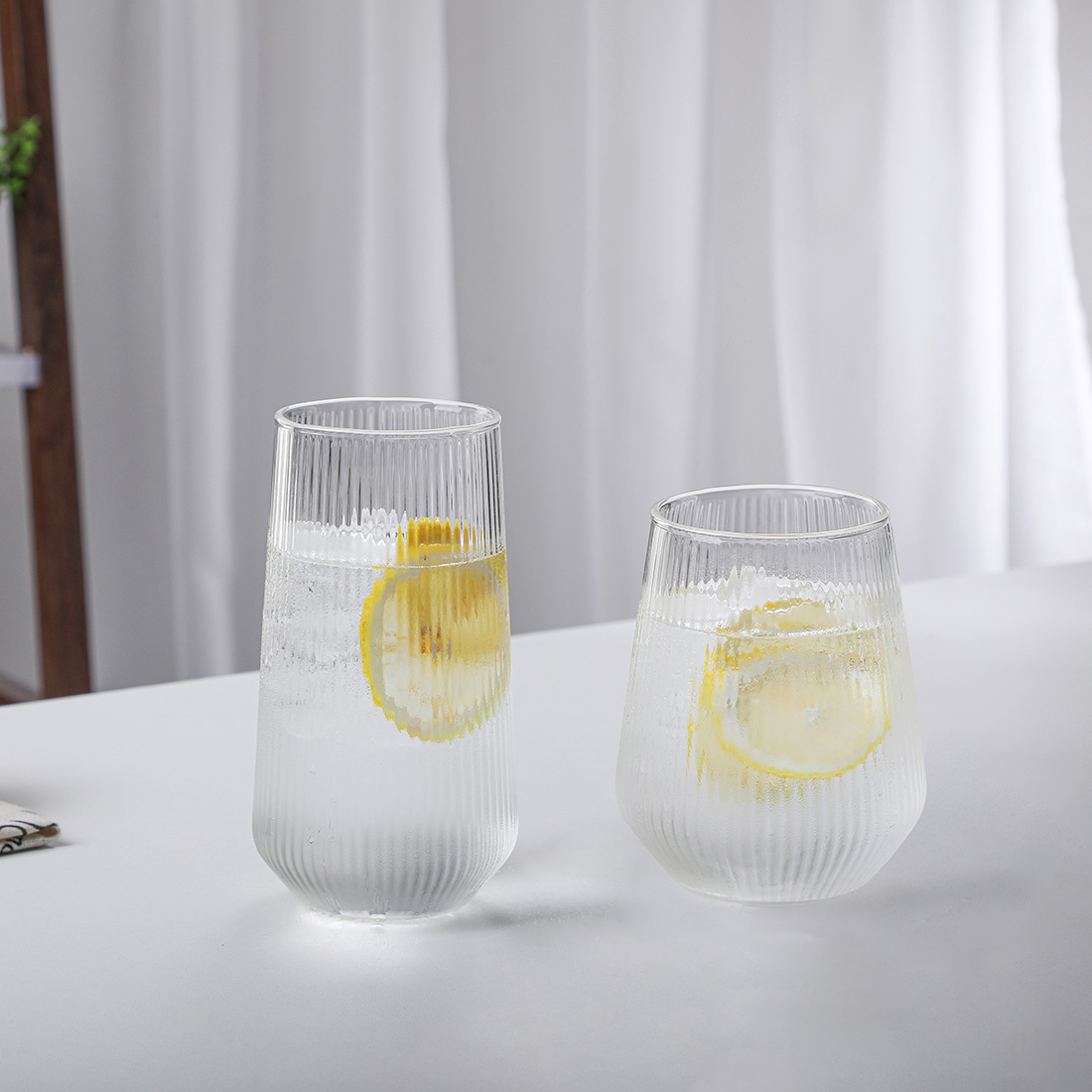 [마린] 플리츠 내열유리컵 500ml, 2개 - 상세 이미지 4